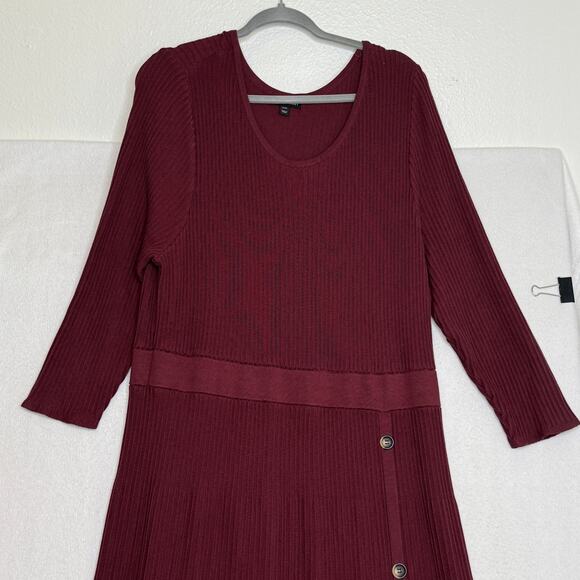 Lane Bryant Ribbed‎ Midi Sweater Dress With Button Detail Size 22/24 Office Work - Picture 4 of 10